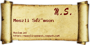 Meszli Sámson névjegykártya